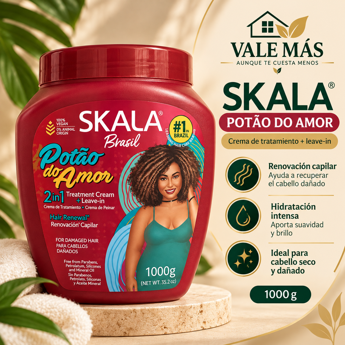 Skala Brasil Potão do Amor Crema de Tratamiento 2 en 1 + Leave-in 1000 g