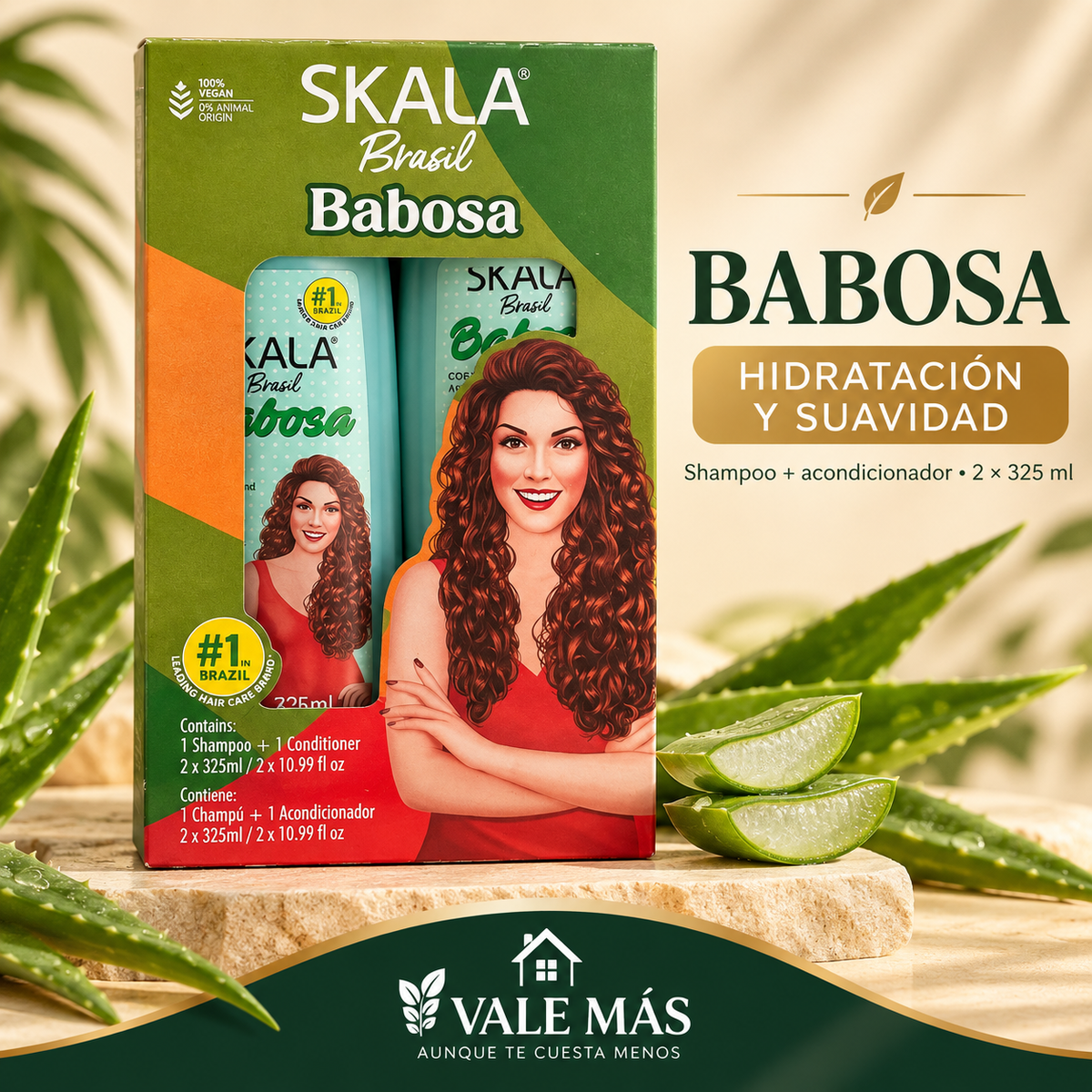 Skala Brasil Babosa Shampoo y Acondicionador 2 x 325 ml