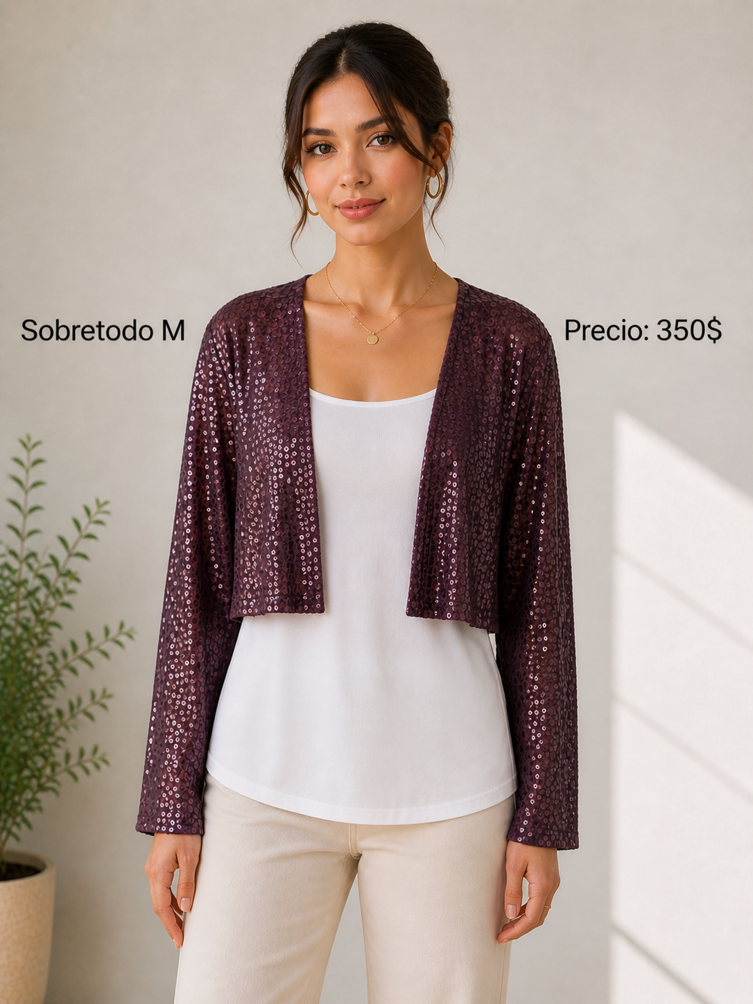 Sobretodo Borgoña con Brillo - PRELOVED