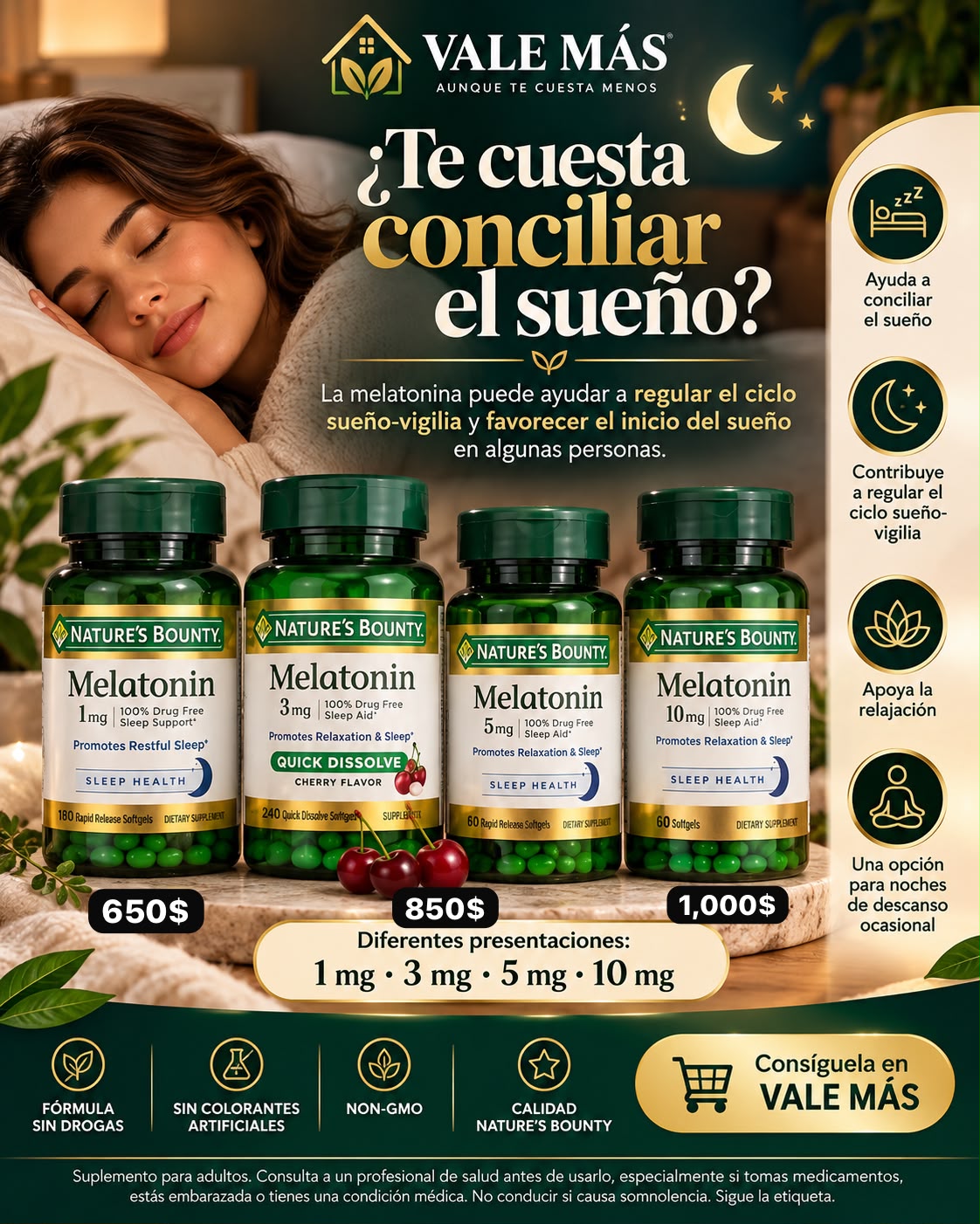 Nature’s Bounty Melatonin 10 mg – 60 Softgels