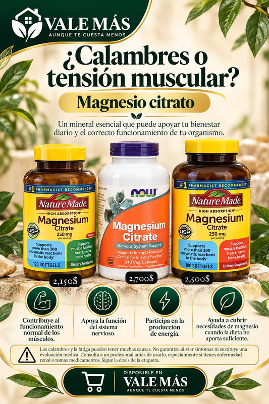 Nature Made Magnesium Citrate 250 mg – 180 softgels