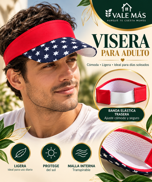 Visera para Adulto Roja y Azul con Estrellas