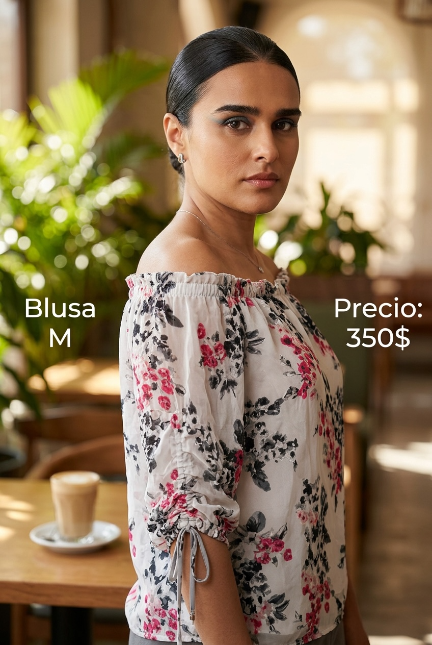 Blusa Floral con Hombros Descubiertos - PRELOVED