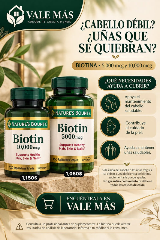 Nature’s Bounty Biotin 5,000 mcg – 150 Softgels
