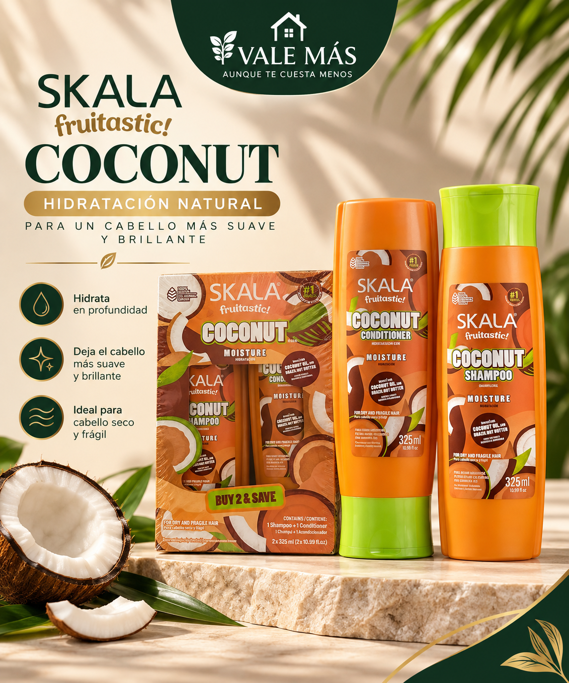 Skala Fruitastic Coconut Shampoo y Acondicionador 2 x 325 ml