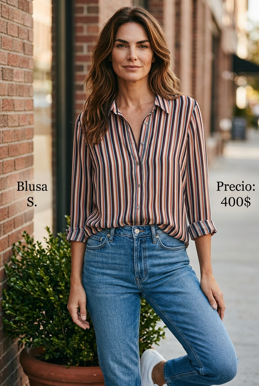 Blusa de Rayas Multicolor - PRELOVED