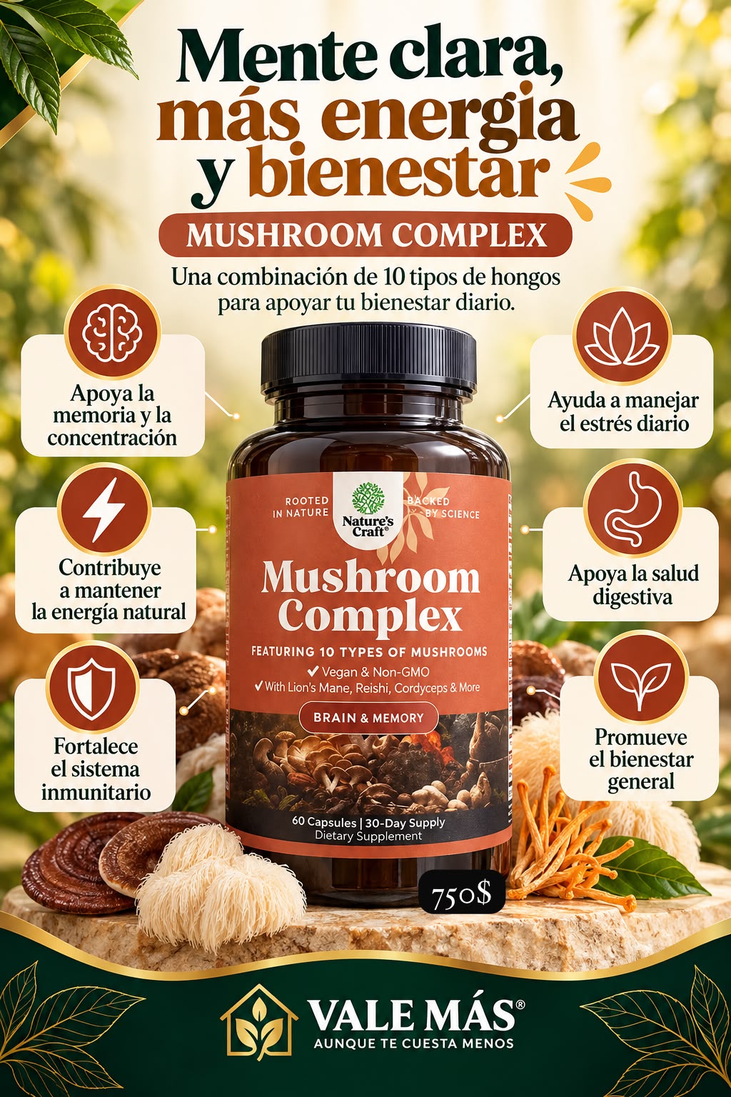 Nature's Craft Mushroom Complex – 60 cápsulas