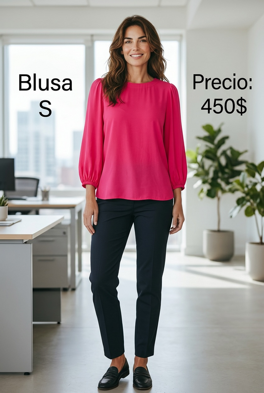 Blusa Fucsia Manga Larga - PRELOVED