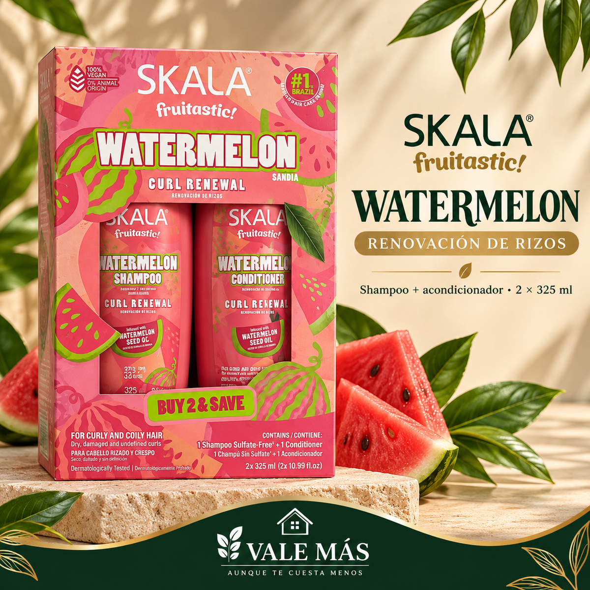 Skala Fruitastic Watermelon Shampoo y Acondicionador 2 x 325 ml
