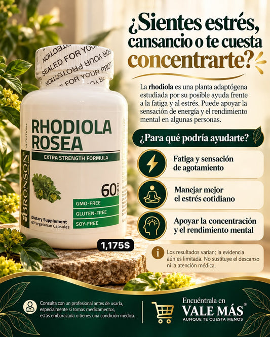 Bronson Rhodiola Rosea Extra Strength – 60 cápsulas