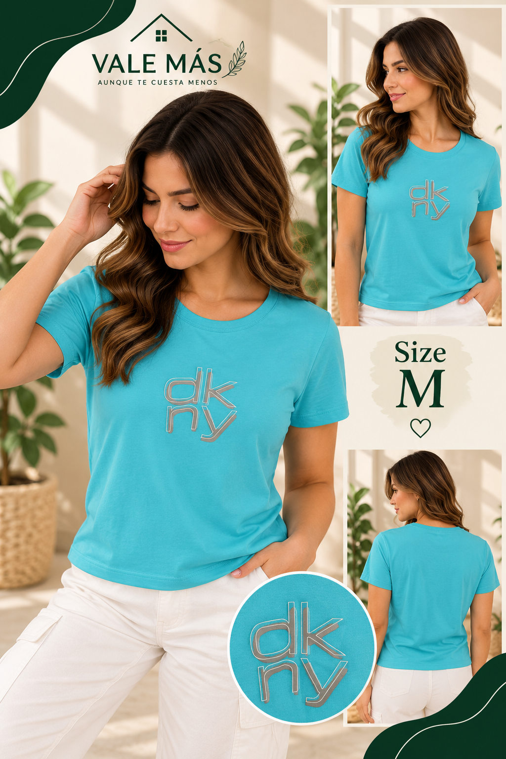 Camiseta DKNY Turquesa - PRELOVED