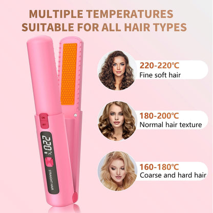 Mini plancha inalámbrica que alisa y riza tu cabello
