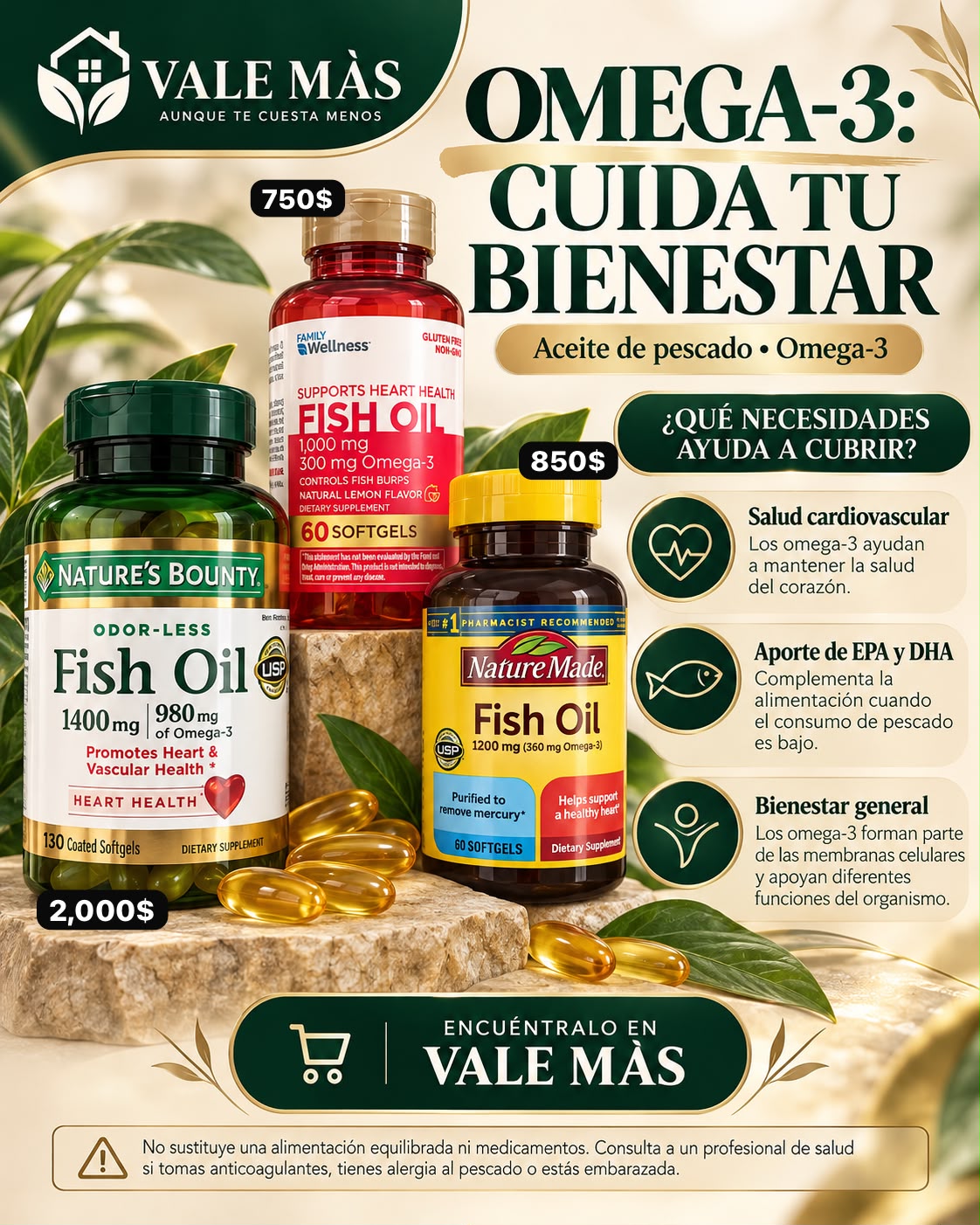 Nature's Bounty Fish Oil 1400 mg – 130 softgels