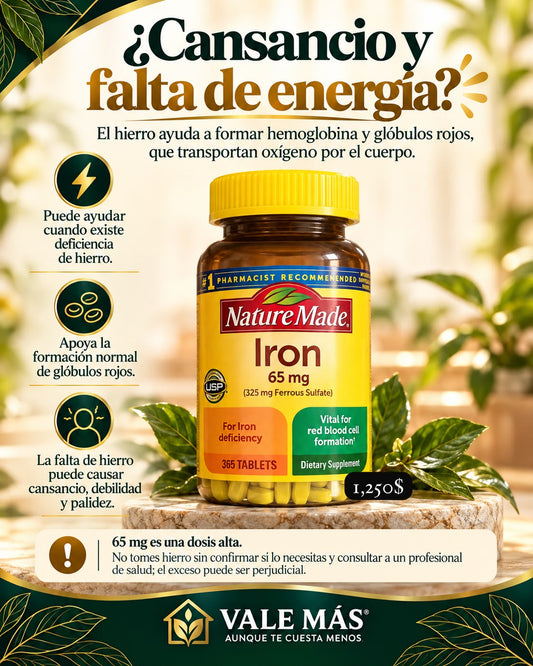Nature Made Iron 65 mg – 365 tabletas