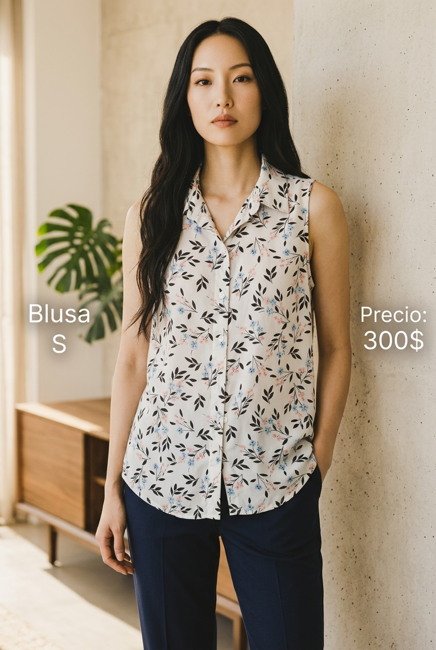 Blusa Floral Sin Mangas - PRELOVED