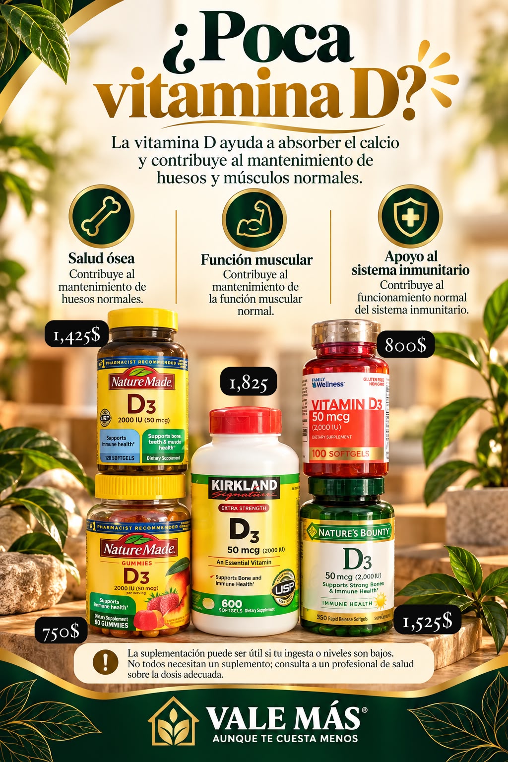 Nature Made Vitamin D3 2,000 IU – 120 softgels
