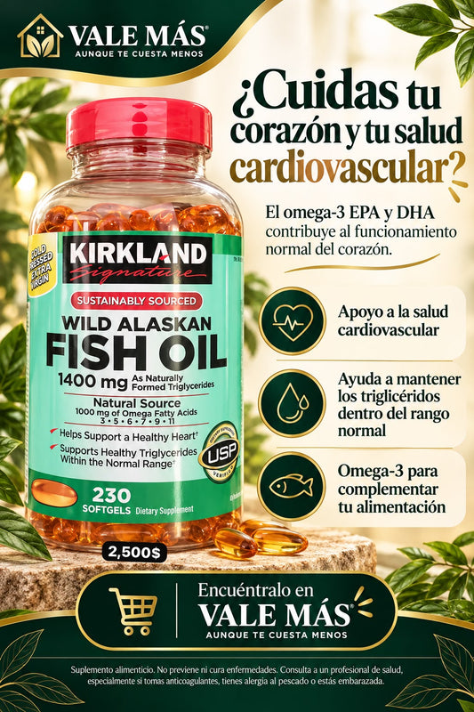 Kirkland Signature Wild Alaskan Fish Oil 1400 mg – 230 softgels