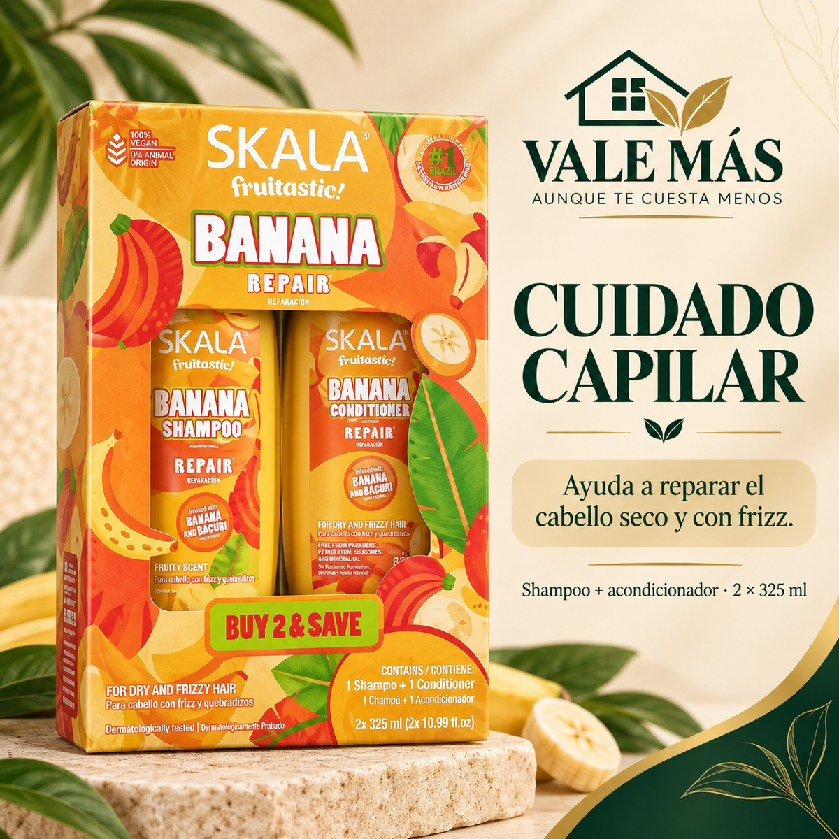 Skala Fruitastic Banana Shampoo y Acondicionador 2 x 325 ml