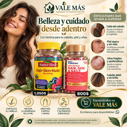 Nature Made Hair, Skin & Nails Gummies – 70 Gomitas