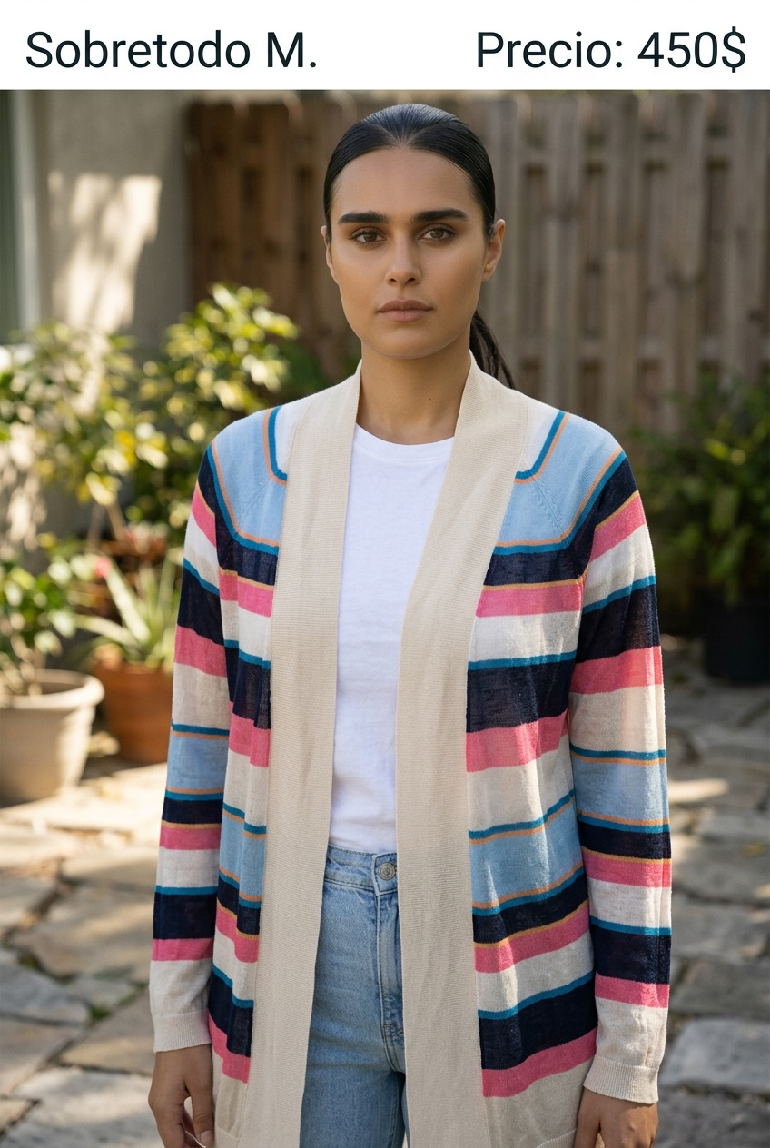 Sobretodo de Rayas Multicolor - PRELOVED