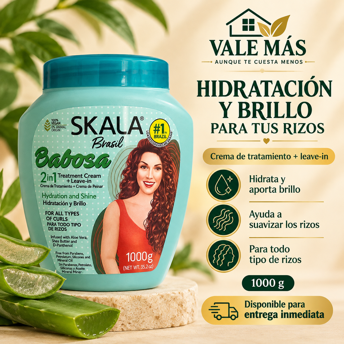 Skala Brasil Babosa Crema de Tratamiento 2 en 1 1000 g
