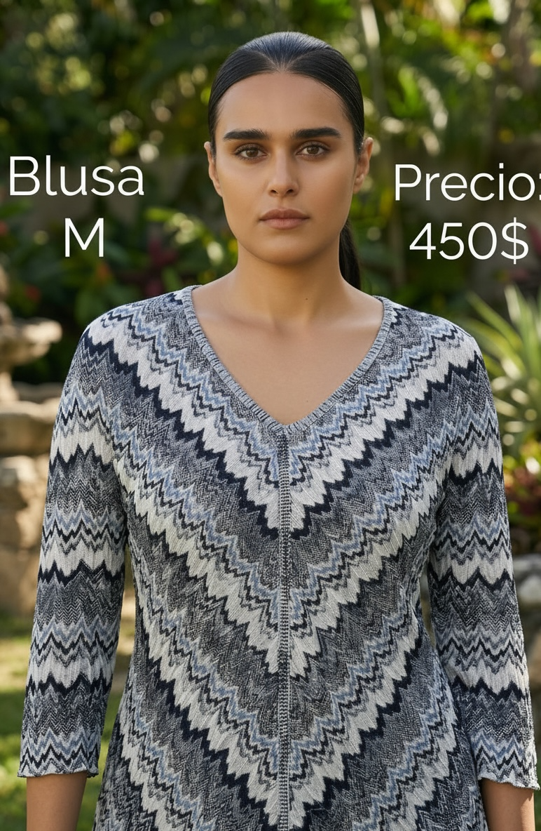 Suéter Estampado Gris y Blanco - PRELOVED