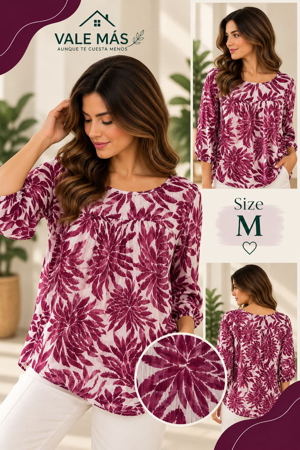 Blusa Floral Fucsia - PRELOVED