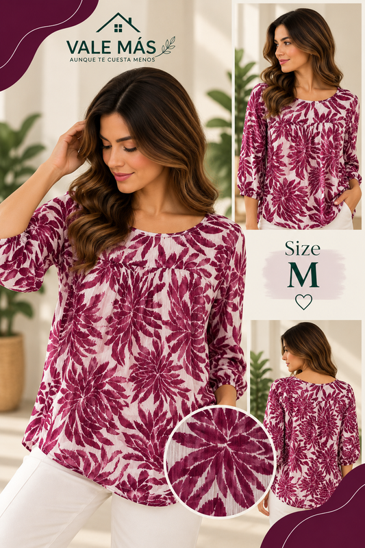 Blusa Floral Fucsia - PRELOVED