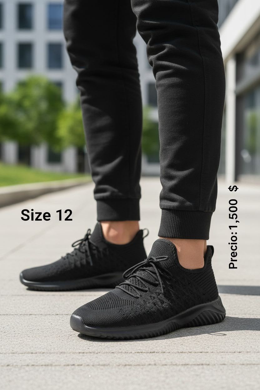 Calzado Casual Negro – Size 12 - PRELOVED